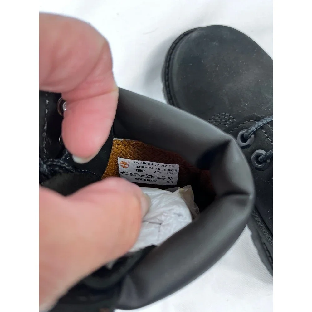 Timberland Toddler 6-Inch Premium Waterproof Boots Black Size 11 NEW